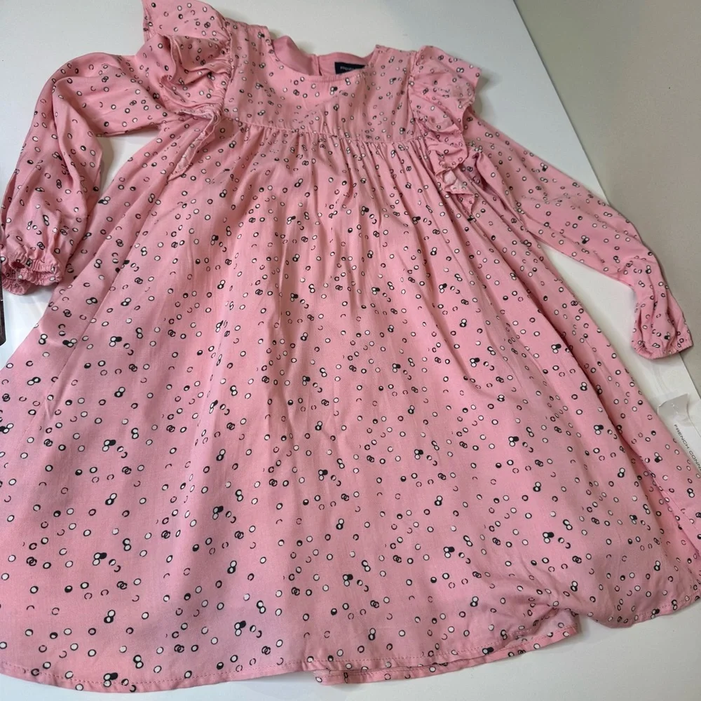 French Connection Pink Dotted Ruffle Dress size s=4/5 - Picture 4 of 6